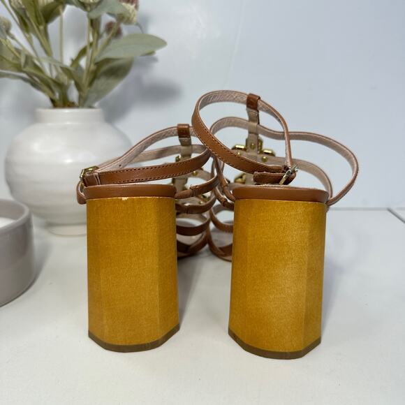 Louise et Cie Lo-Leeba Leather Strappy Heel Toasted Almond Sandal Size 8.5M NWOB - Picture 5 of 10